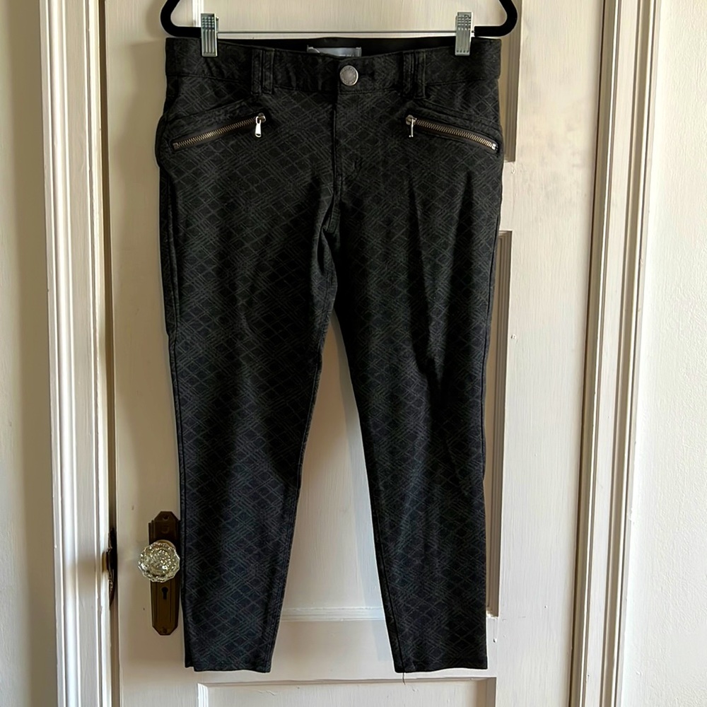 Wit and Wisdom, Petite patterned pants with zipper accents on pockets